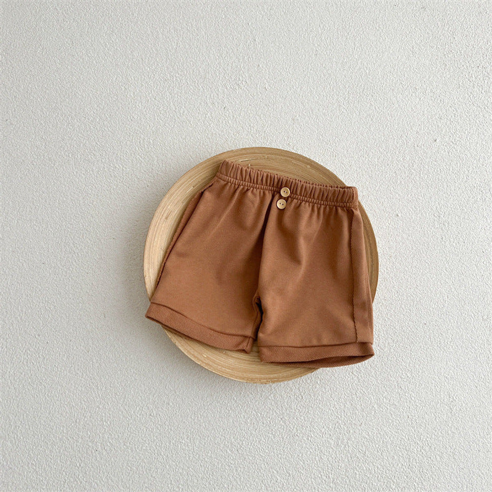 MyKids-USA® Baby Unisex Solid Color Comfy Shorts In
