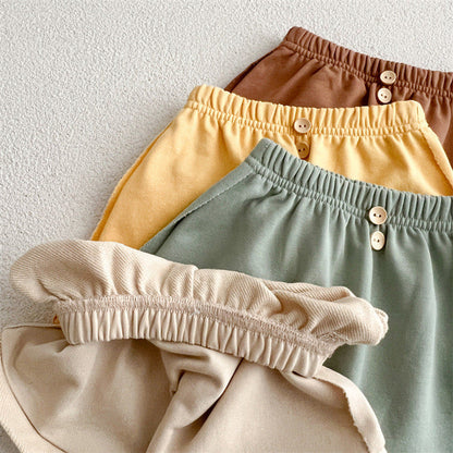 MyKids-USA® Baby Unisex Solid Color Comfy Shorts In