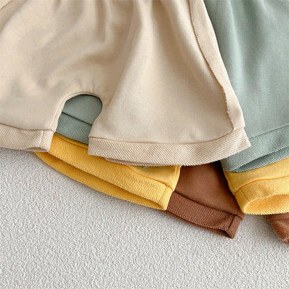 MyKids-USA® Baby Unisex Solid Color Comfy Shorts In