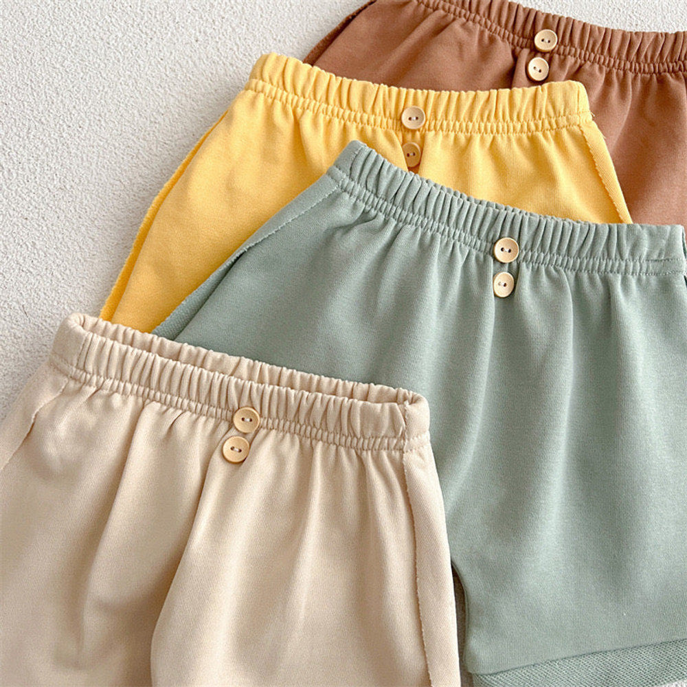 MyKids-USA® Baby Unisex Solid Color Comfy Shorts In