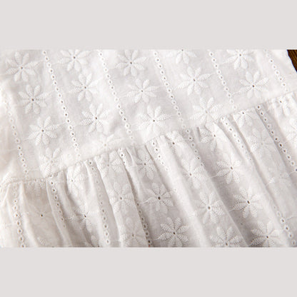 MyKids-USA® Baby Girls Floral Embroidered Pattern Solid Color Ruffle Design bodysuit
