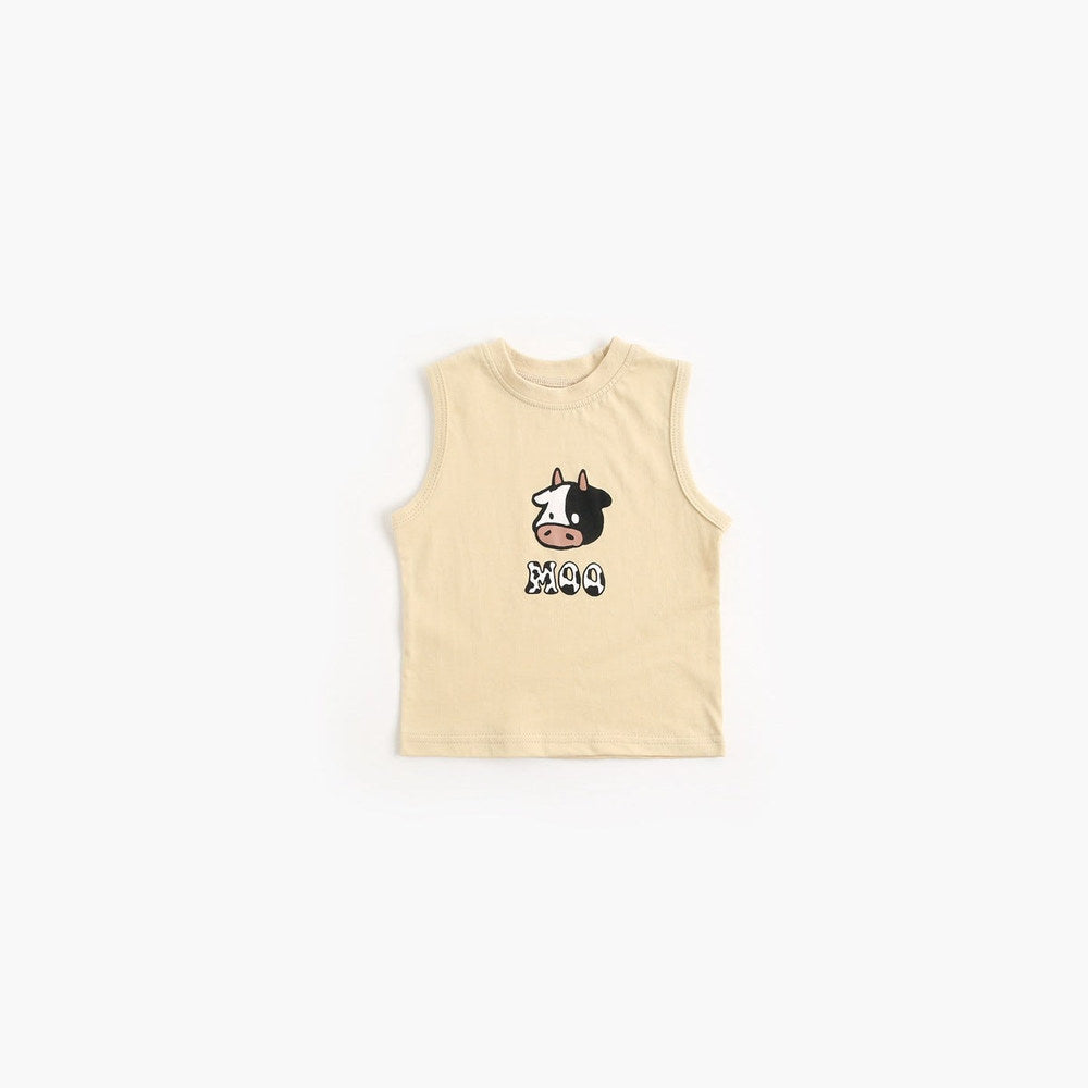 MyKids-USA® Baby Boy And Girl Animal Print Sleeveless T-Shirt Combo Shorts Sets