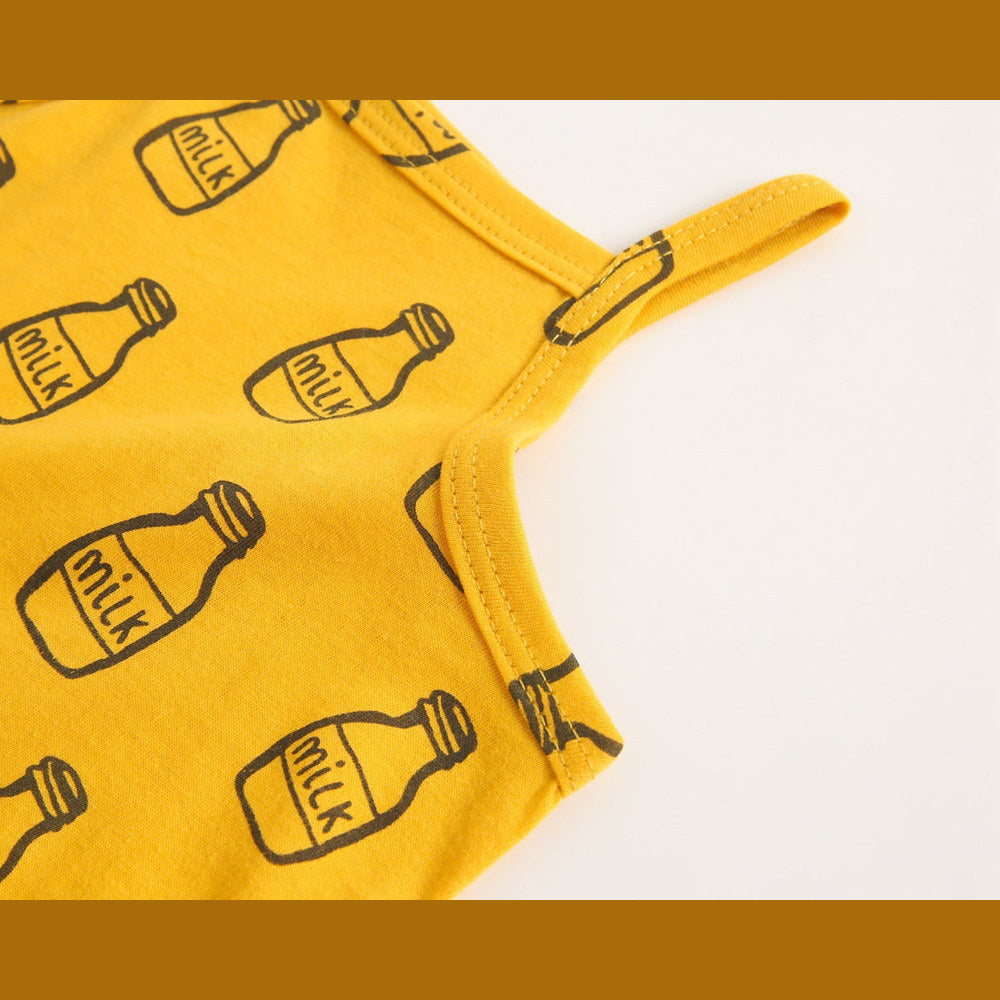MyKids-USA® Baby Boy And Girl Cartoon Print Pattern Sleeveless bodysuit