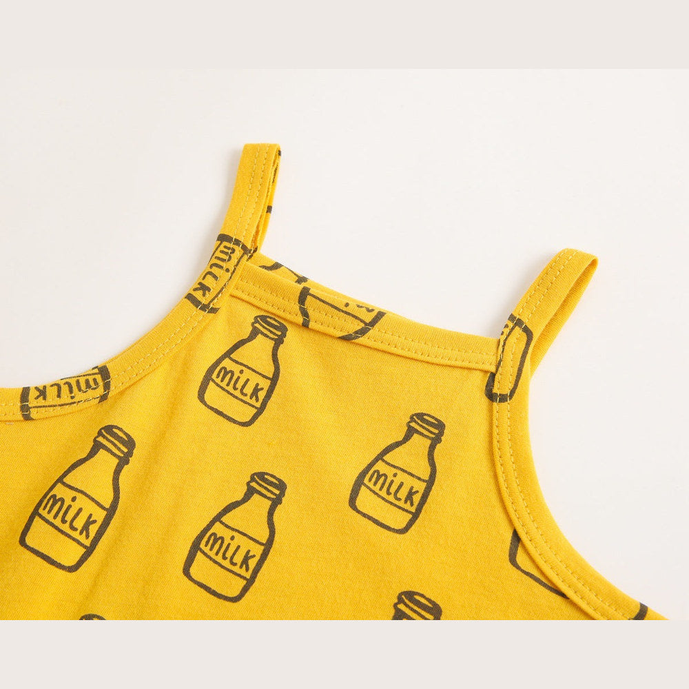 MyKids-USA® Baby Boy And Girl Cartoon Print Pattern Sleeveless bodysuit
