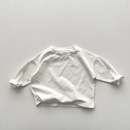 MyKids-USA® Baby Boy And Girl Solid Color Pullover Design Long-Sleeved Tops