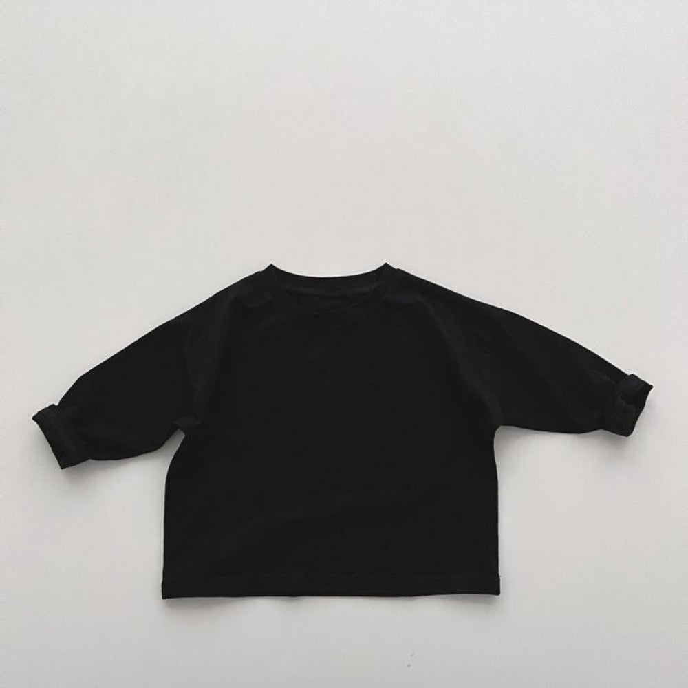 MyKids-USA® Baby Boy And Girl Solid Color Pullover Design Long-Sleeved Tops