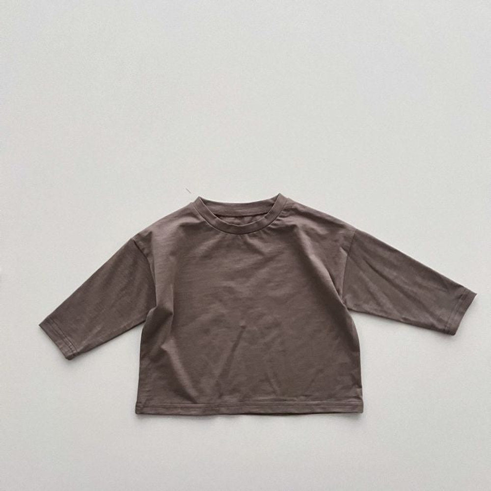 MyKids-USA® Baby Boy And Girl Solid Color Pullover Design Long-Sleeved Tops