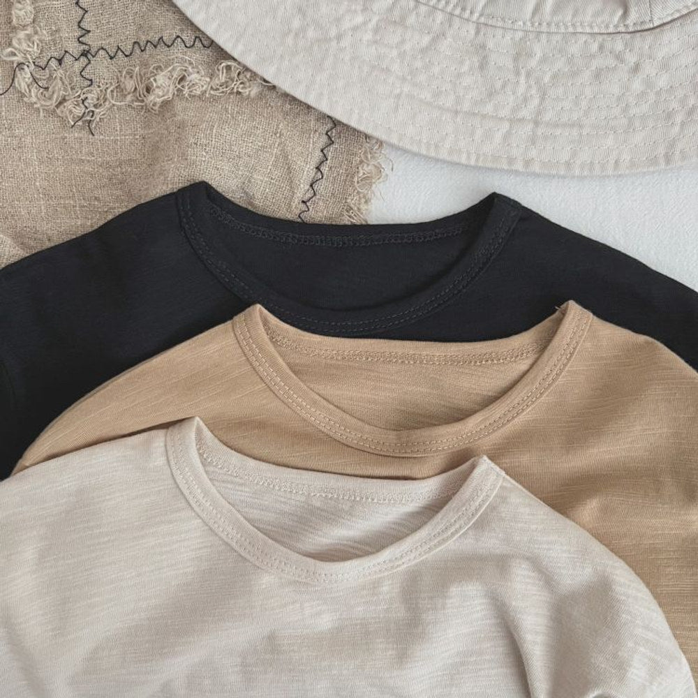 MyKids-USA® Baby Boy And Girl Solid Color O-Neck Design Long-Sleeved Tops In Spring