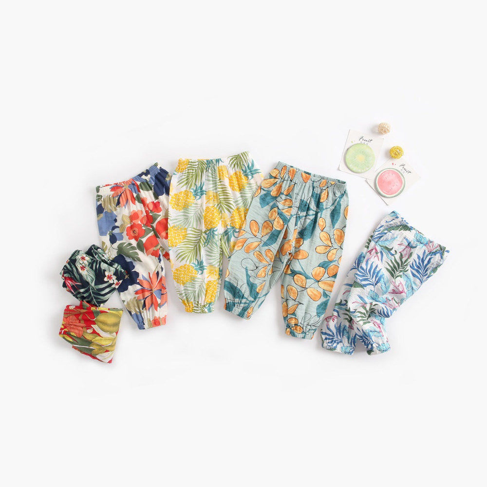 MyKids-USA® Baby Girl Floral Print Pattern Wide Leg Pants In