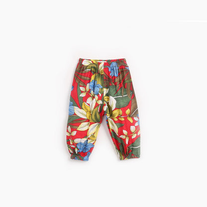 MyKids-USA® Baby Girl Floral Print Pattern Wide Leg Pants In