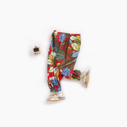 MyKids-USA® Baby Girl Floral Print Pattern Wide Leg Pants In