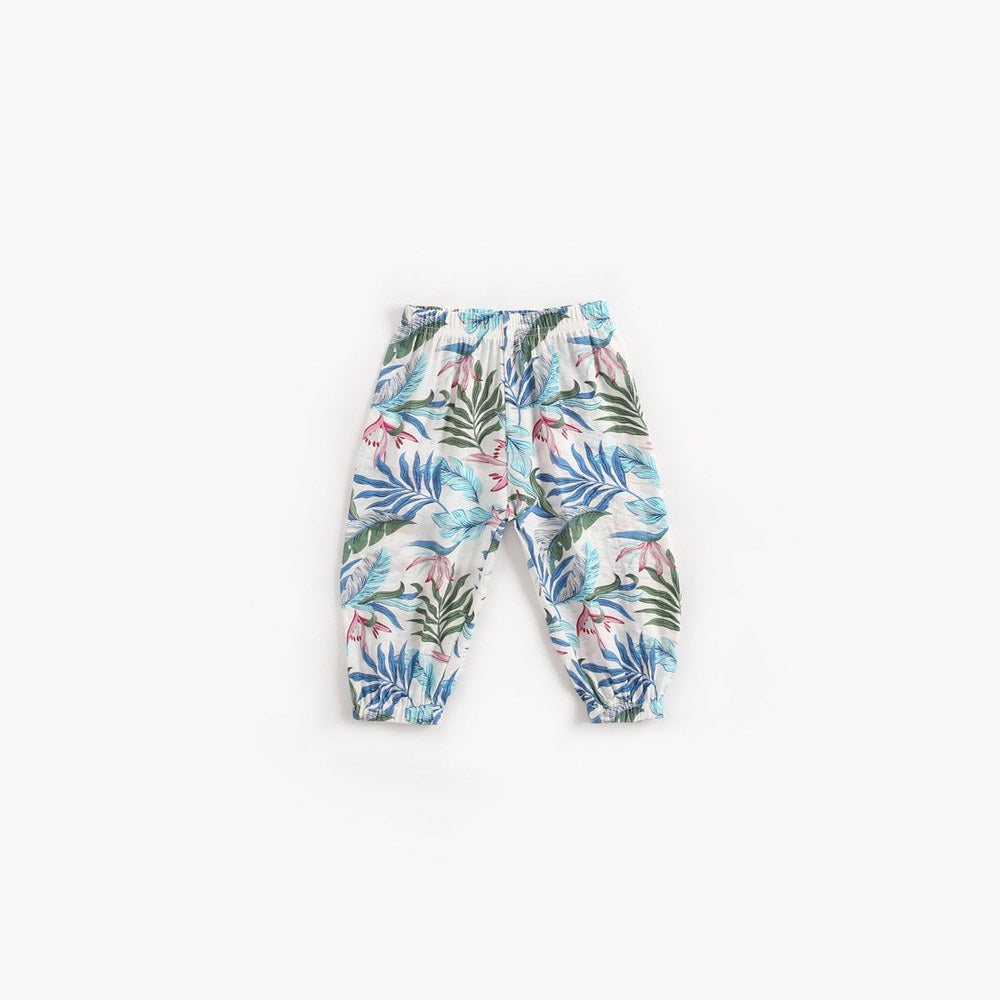 MyKids-USA® Baby Girl Floral Print Pattern Wide Leg Pants In