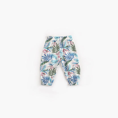 MyKids-USA® Baby Girl Floral Print Pattern Wide Leg Pants In