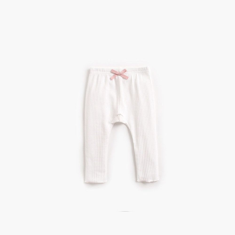 MyKids-USA® Baby Girl Solid Color Pants Leggings With Bow Decoration