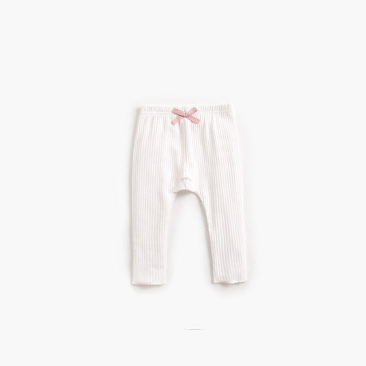 MyKids-USA® Baby Girl Solid Color Pants Leggings With Bow Decoration
