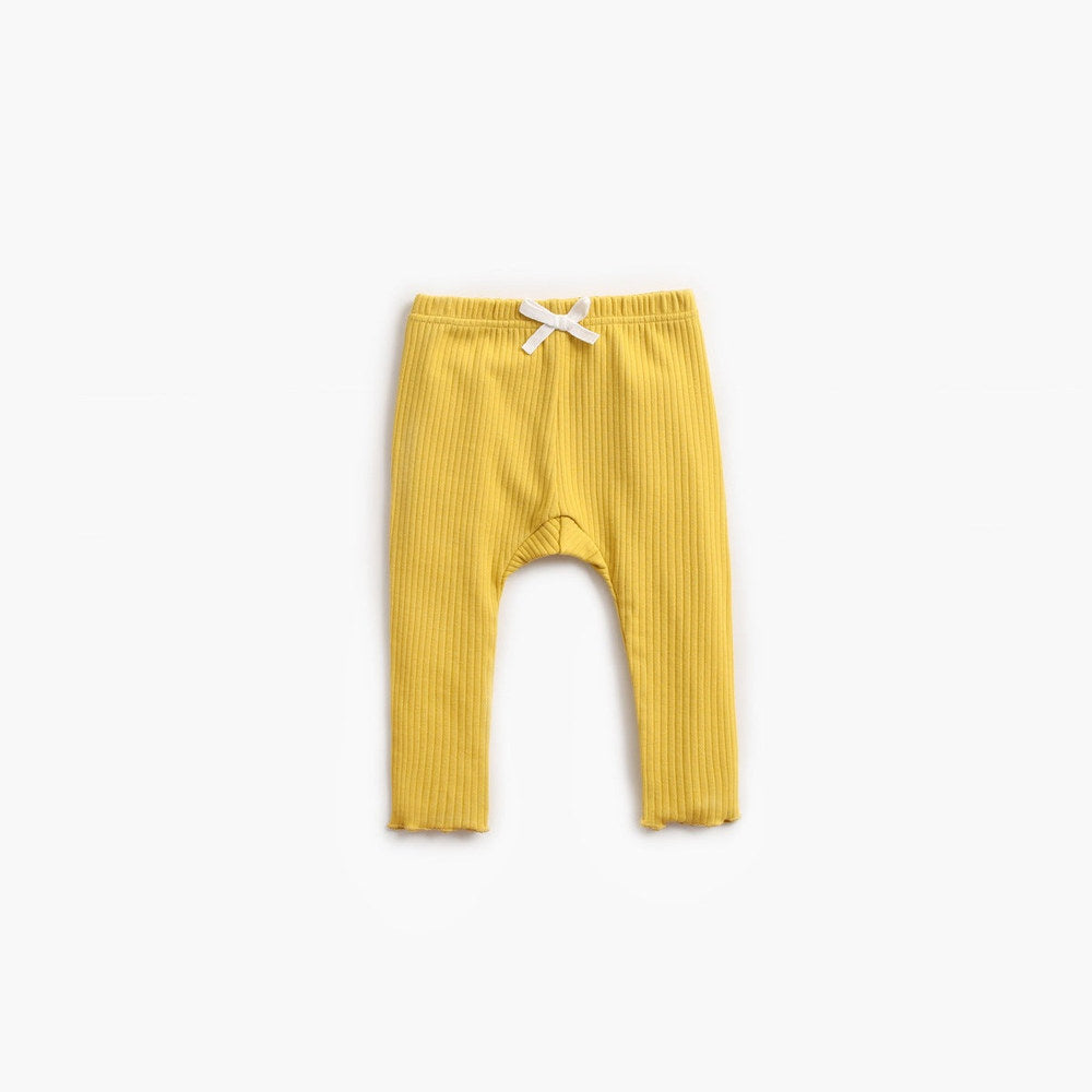 MyKids-USA® Baby Girl Solid Color Pants Leggings With Bow Decoration