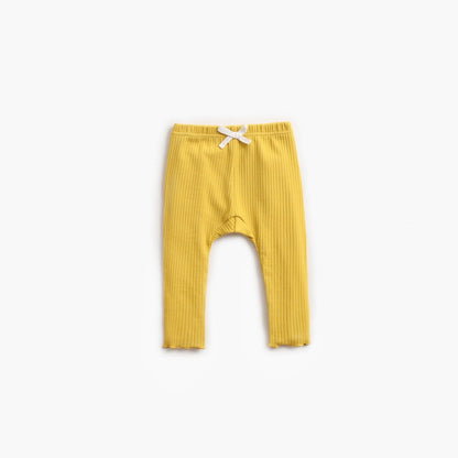 MyKids-USA® Baby Girl Solid Color Pants Leggings With Bow Decoration