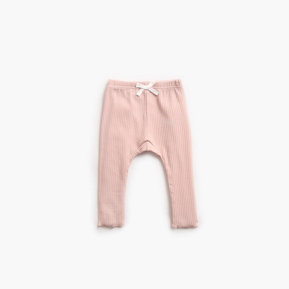 MyKids-USA® Baby Girl Solid Color Pants Leggings With Bow Decoration