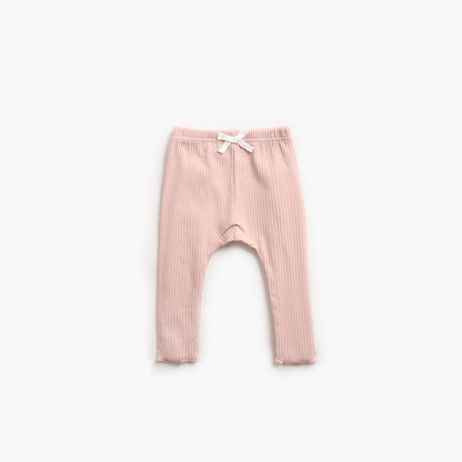 MyKids-USA® Baby Girl Solid Color Pants Leggings With Bow Decoration