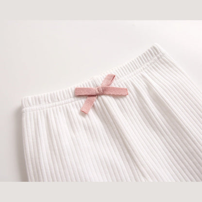 MyKids-USA® Baby Girl Solid Color Pants Leggings With Bow Decoration