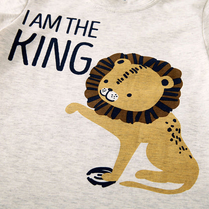 MyKids-USA® Baby Boy Animal Print Solid Color Loose T-Shirt