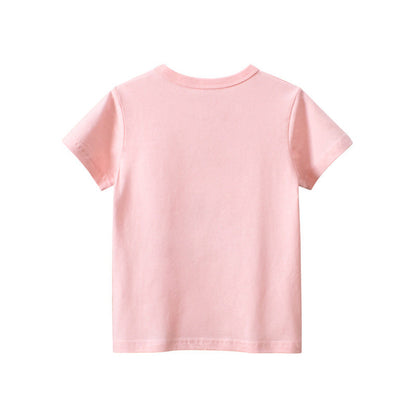 MyKids-USA® Baby Girl Fruit Pattern Solid Color Short Sleeve T-Shirt