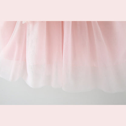 MyKids-USA® Baby Girl Flower Patched Design Mesh Princess Formal Dress