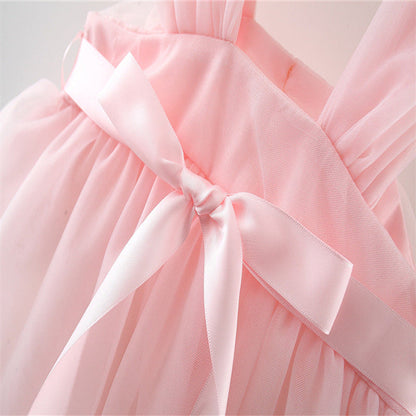 MyKids-USA® Baby Girl Flower Patched Design Mesh Princess Formal Dress