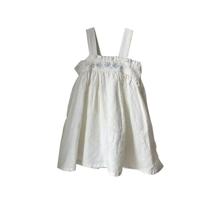 MyKids-USA® Baby Solid Color Embroidered Pattern Loose Dress & bodysuit With Hat