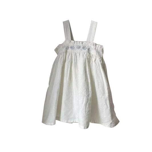 MyKids-USA® Baby Solid Color Embroidered Pattern Loose Dress & bodysuit With Hat