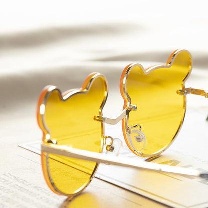 MyKids-USA® Girls Colorful Lenses Cartoon Frame Shape Fashion Sunglasses