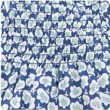 MyKids-USA® Baby Girl Allover Floral Graphic Puff Sleeve Square Neck Cotton T-Shirt