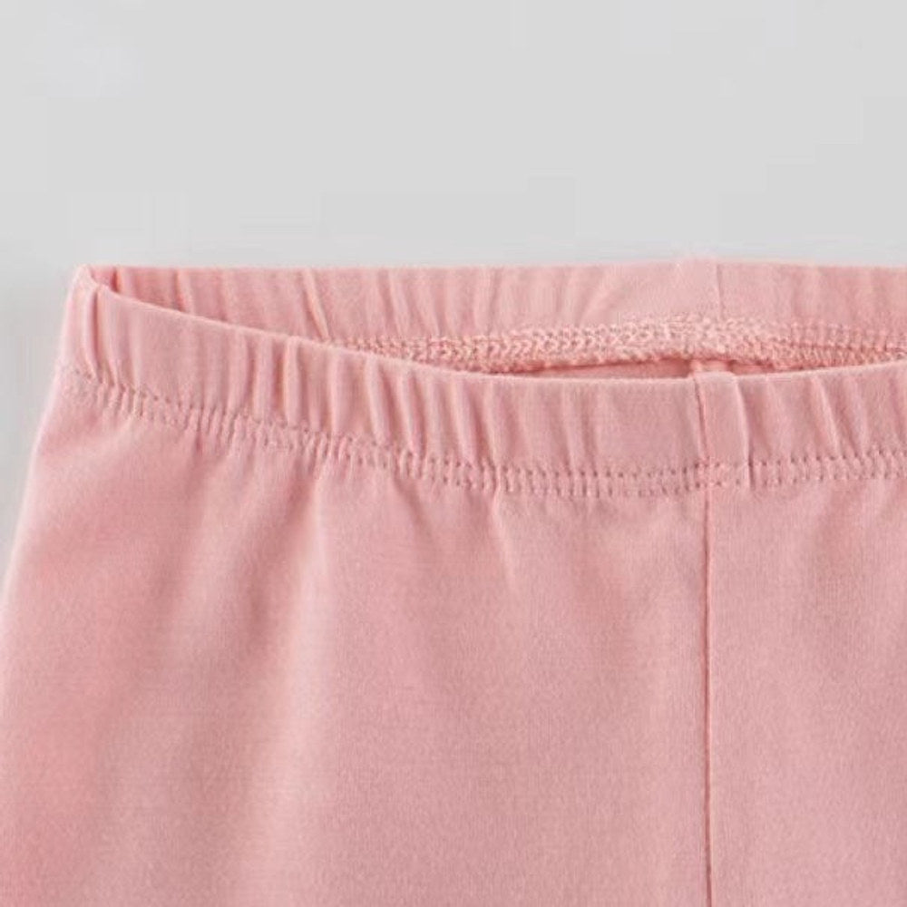 MyKids-USA® Baby Girl Cartoon Animal Graphic Solid Color Elastic Trousers