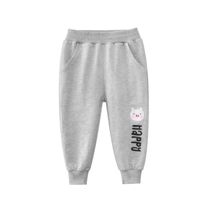 MyKids-USA® Baby Girl Cartoon Animal Graphic Solid Color Elastic Trousers