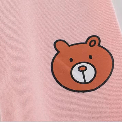 MyKids-USA® Baby Girl Cartoon Animal Graphic Solid Color Elastic Trousers