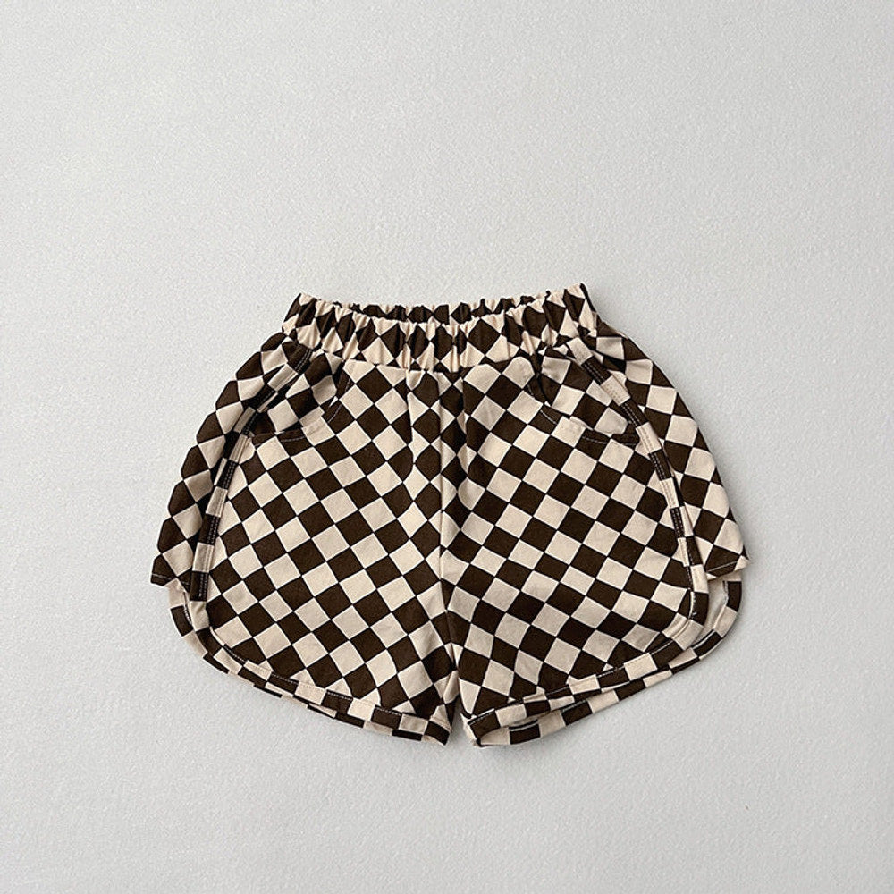 MyKids-USA® Baby Checkerboard Pattern Casual Shorts