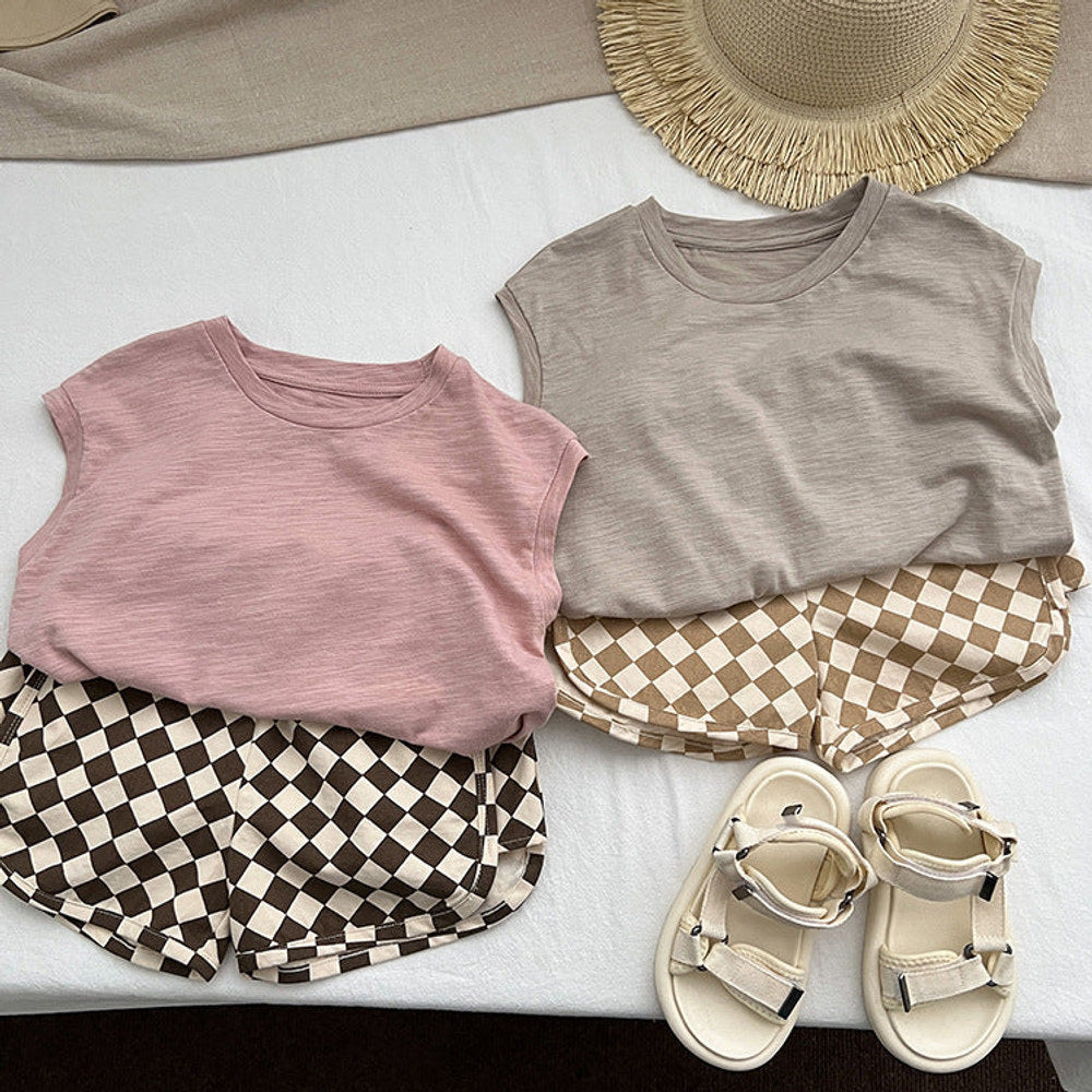 MyKids-USA® Baby Checkerboard Pattern Casual Shorts