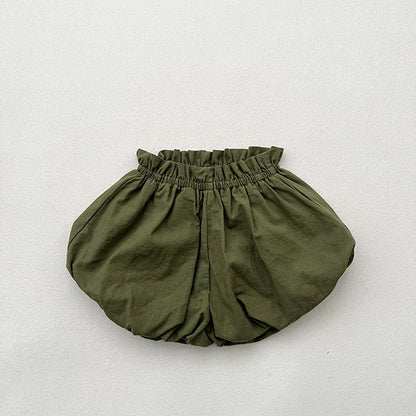 MyKids-USA® Baby Girl Solid Color Loose Soft Cotton Shorts