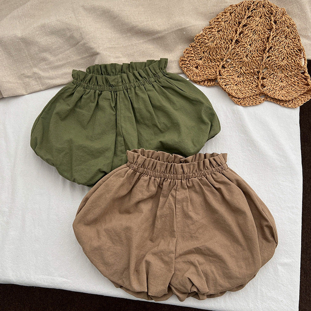 MyKids-USA® Baby Girl Solid Color Loose Soft Cotton Shorts