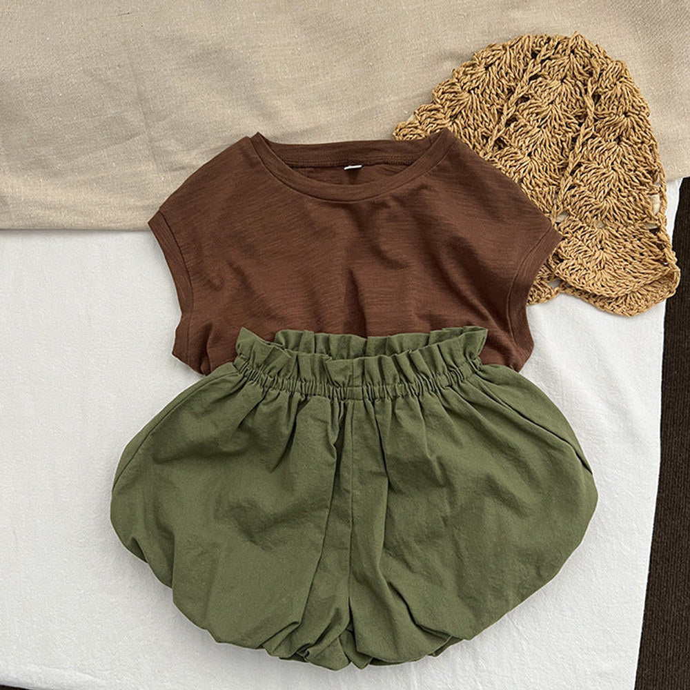 MyKids-USA® Baby Girl Solid Color Loose Soft Cotton Shorts