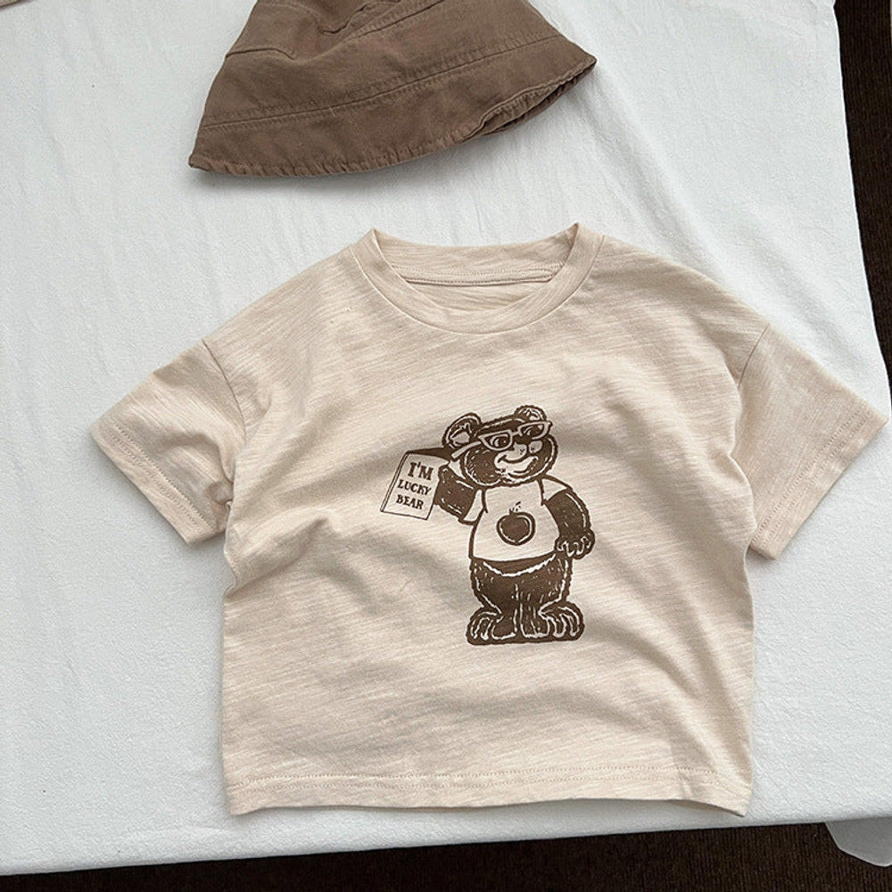 MyKids-USA® Baby Cartoon Bear Graphic Short Sleeve Comfy T-Shirt