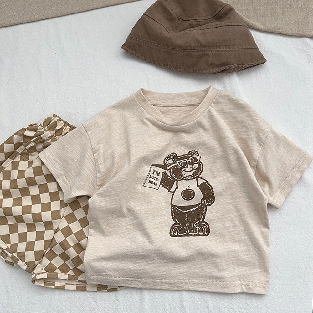 MyKids-USA® Baby Cartoon Bear Graphic Short Sleeve Comfy T-Shirt