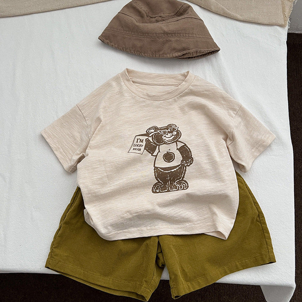 MyKids-USA® Baby Cartoon Bear Graphic Short Sleeve Comfy T-Shirt