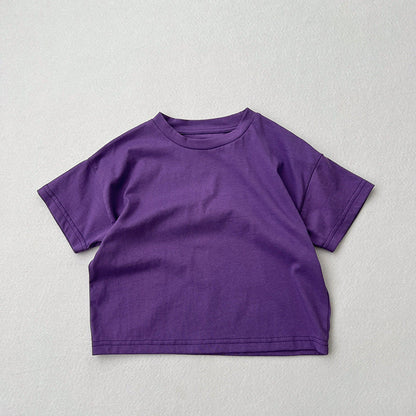 Baby Solid Color Thin Style Fashion Unisex T-Shirt