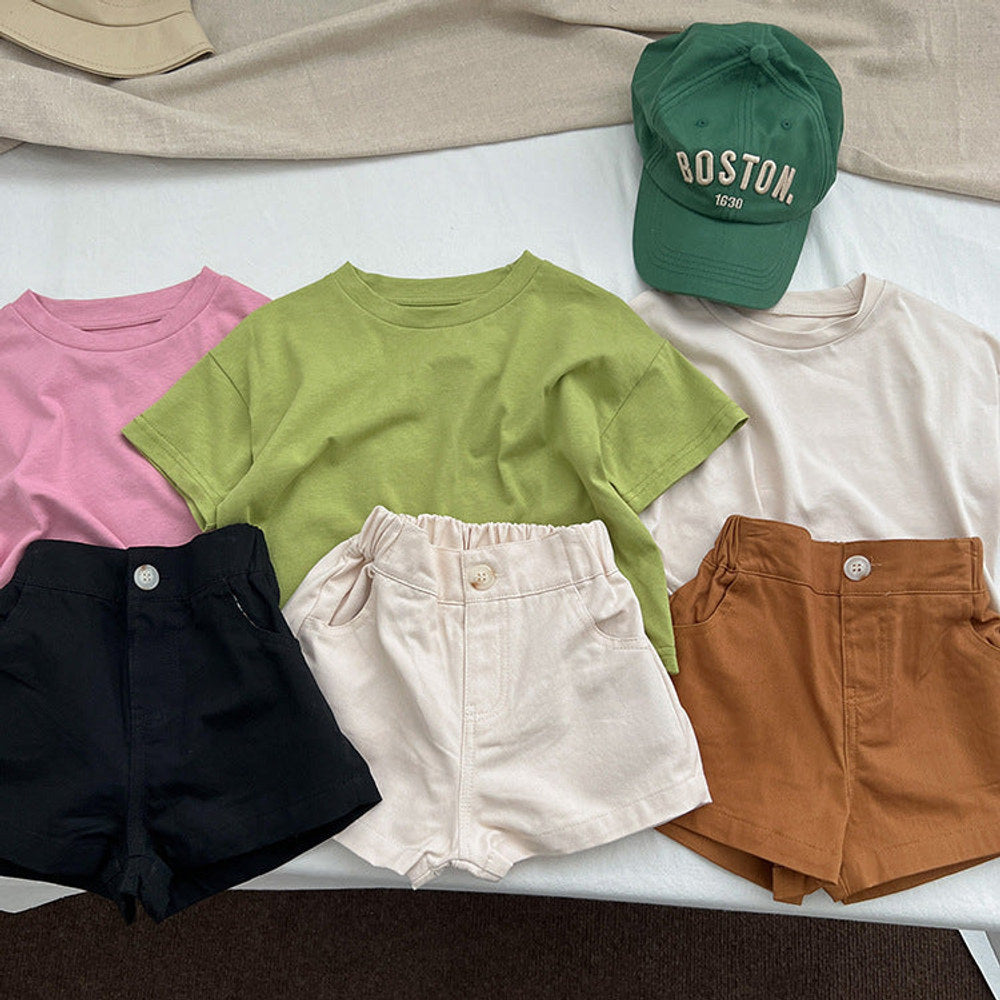 Baby Solid Color Thin Style Fashion Unisex T-Shirt