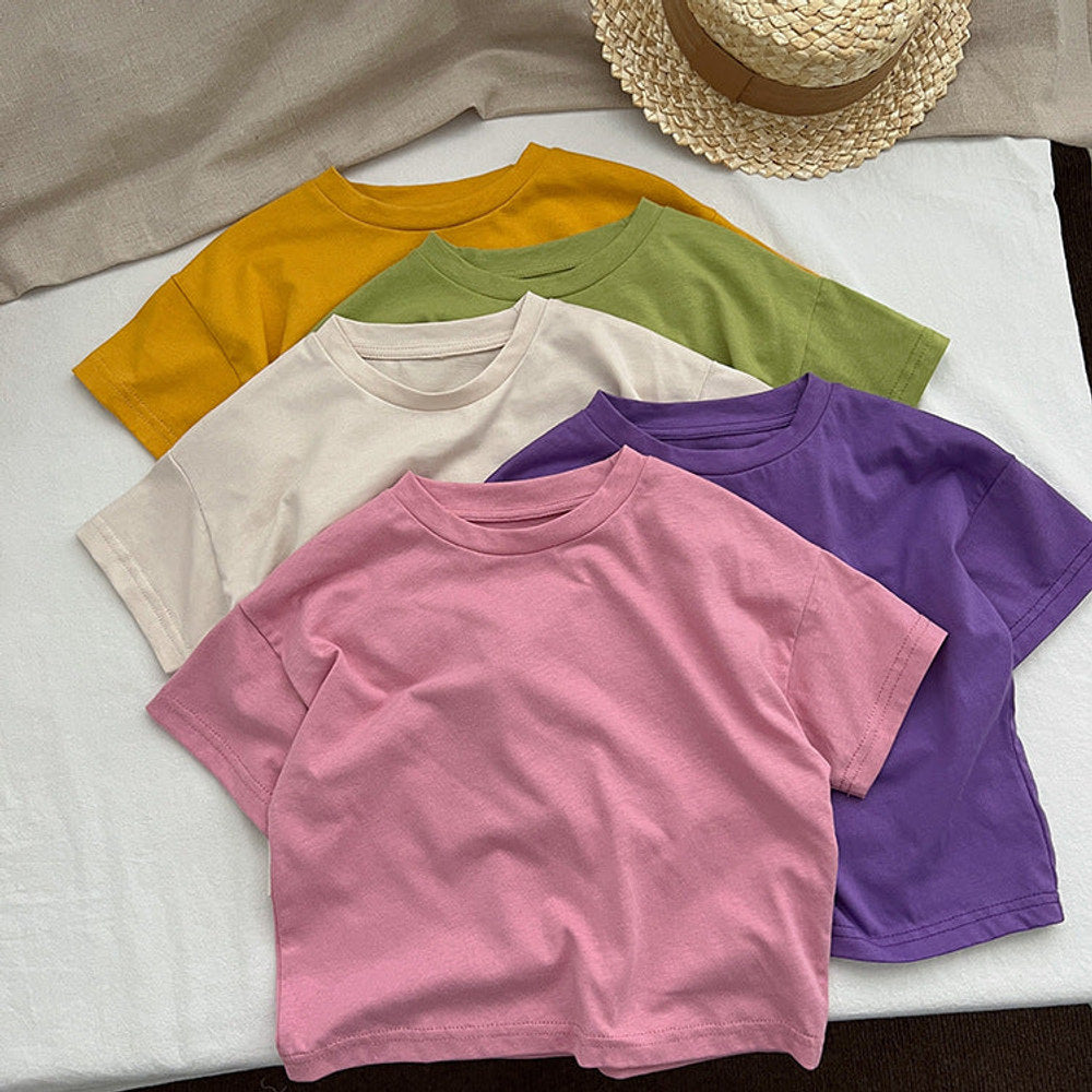 Baby Solid Color Thin Style Fashion Unisex T-Shirt