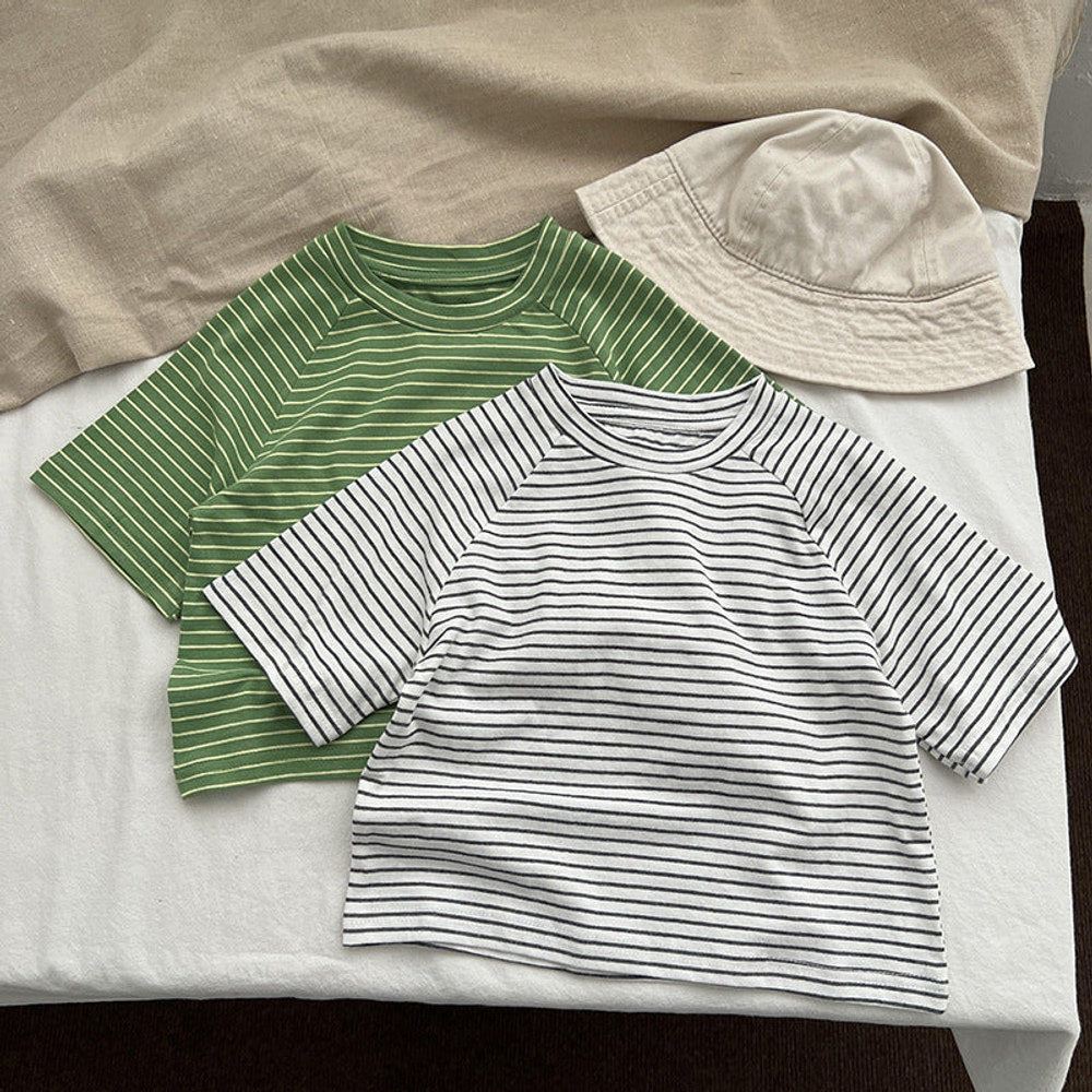 MyKids-USA® Baby Striped Pattern O-Neck Soft Cotton Shirts