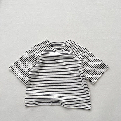 MyKids-USA® Baby Striped Pattern O-Neck Soft Cotton Shirts