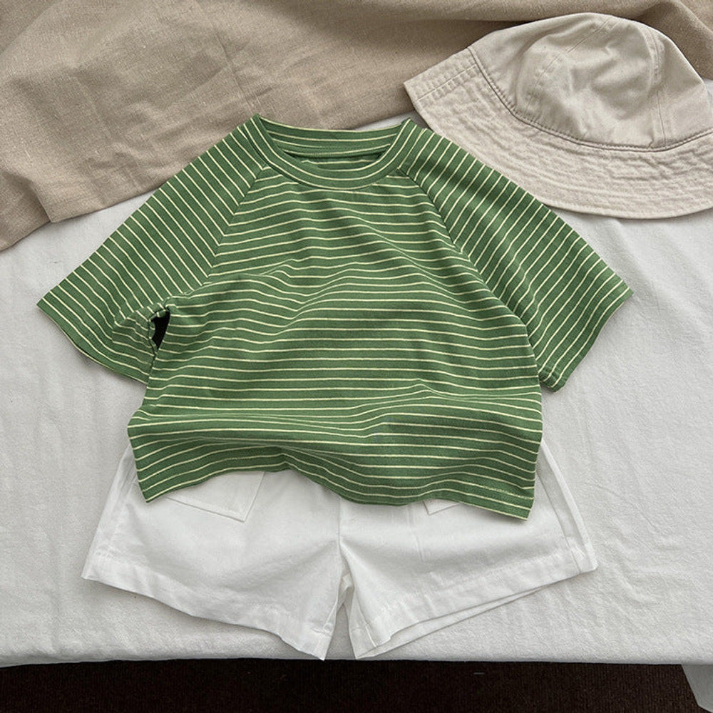 MyKids-USA® Baby Striped Pattern O-Neck Soft Cotton Shirts