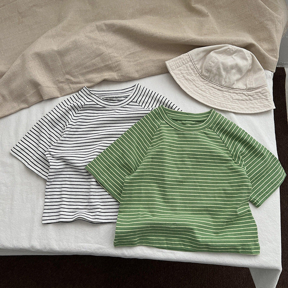 MyKids-USA® Baby Striped Pattern O-Neck Soft Cotton Shirts
